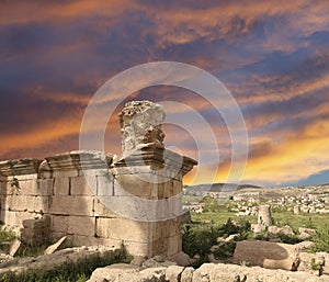 Roman ruins in the Jordanian city of Jerash (Gerasa of Antiquity), Jordan