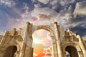 Roman ruins in the Jordanian city of Jerash (Gerasa of Antiquity), Jordan