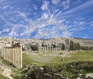 Roman ruins in the Jordanian city of Jerash (Gerasa of Antiquity), Jordan