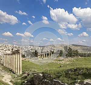 Roman ruins in the Jordanian city of Jerash (Gerasa of Antiquity), Jordan