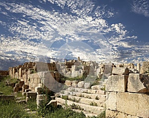 Roman ruins in the Jordanian city of Jerash (Gerasa of Antiquity), Jordan