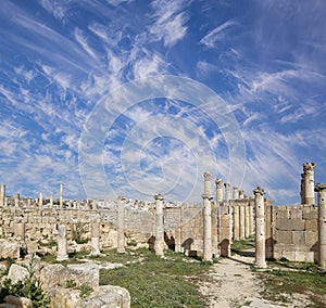 Roman ruins in the Jordanian city of Jerash (Gerasa of Antiquity), Jordan