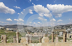 Roman ruins in the Jordanian city of Jerash (Gerasa of Antiquity), Jordan