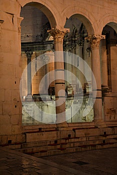 Roman ruins in the old city of Split, Croatia