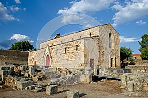 Roman ruins and Santa Maria church in the historic village of Idanha a Velha. Portugal