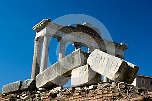 Roman ruins and temple