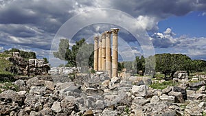 Roman ruins at Umm Qais (Umm Qays)--is a town in northern Jordan near the site of the ancient town of Gadara, Jordan