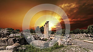 Roman ruins at Umm Qais (Umm Qays)--is a town in northern Jordan near the site of the ancient town of Gadara, Jordan