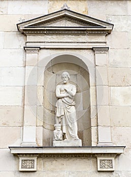 Roman sculpture at the facade