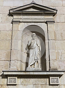 Roman sculpture at the facade