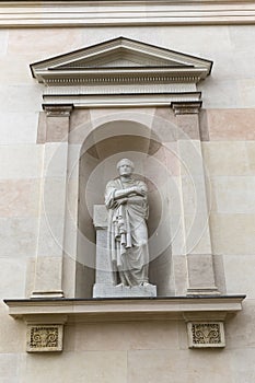 Roman sculpture at the facade