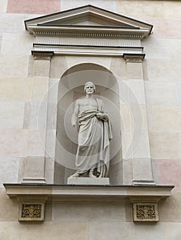 Roman sculpture at the facade