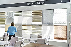 Roman shades in store