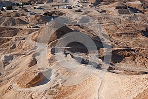 Roman siege ramp at Masada photo
