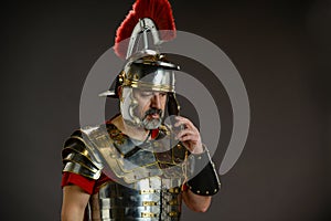 Roman soldier in actitude of refleccion