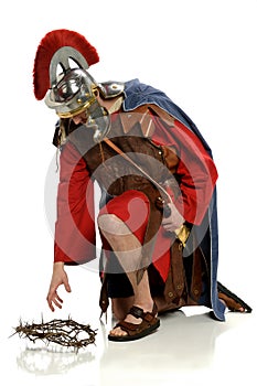 Roman Soldier Reaching For Crown of Thorns photo