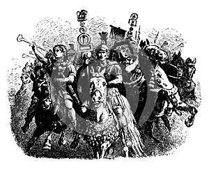 Roman Soldiers, vintage illustration