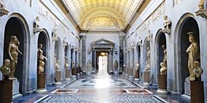 Roman statues in Statues Room at Vatican Museum