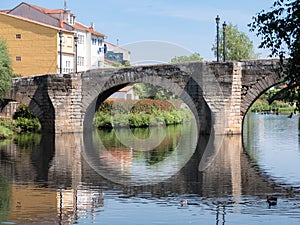 Roman stone bridge located in the Galician city of Monforte de Lemos over the Cabe River