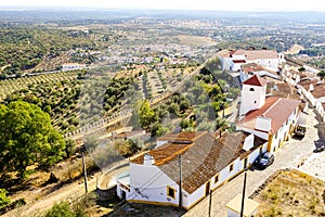 View on Evoramonte village houses from Castle photo