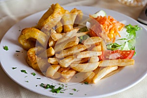 Roman style squid with fries