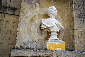 Roman style statue or bust on display at stowe gardens national trust