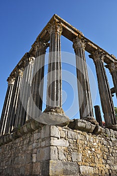 The Roman Temple of Evora also referred to as the Templo de Diana is an ancient temple in the Portuguese city of Evora photo