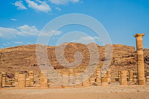 Roman temple in nabatean city of petra jordan photo