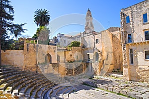 Roman theatre. Lecce. Puglia. Italy.