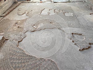 Roman villa floor mosaic remains Sremska Mitrovica Serbia photo