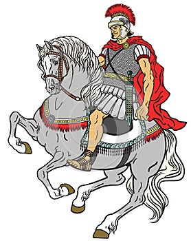 Roman warrior riding the horse