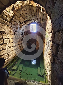 Roman water cistern at Alcazaba arab citadel. Merida, Extremadura, Spain