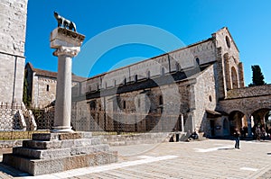 Roman wof statue and Basilica di Aquileia