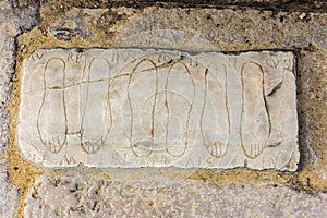 Roman writings in Santiponce, Spain