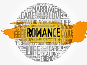 Romance circle word cloud