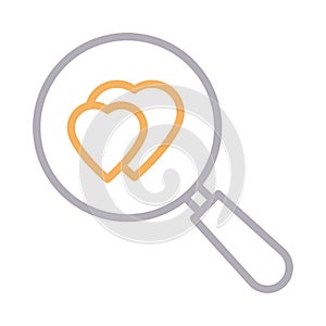 Romance colour line vector  icon