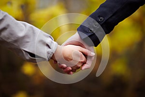 Romance - Couple holding hands in fall