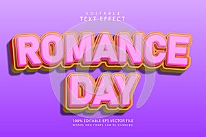 Romance day editable text effect 3 dimension emboss modern style