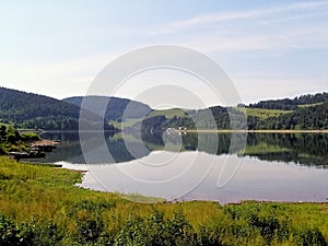 Romance and dreaming of a natural lake in the mountains.