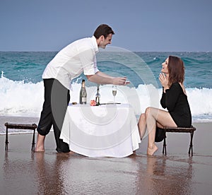 Romance Engagement Couple Love Beach Ocean Lovers Relationship