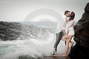 Romance Engagement Couple Love Beach Ocean Lovers Relationship