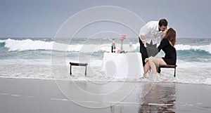 Romance Engagement Couple Love Beach Ocean Lovers Relationship