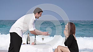 Romance Engagement Couple Love Beach Ocean Lovers Relationship