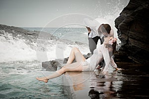 Romance Engagement Couple Love Beach Ocean Lovers Relationship