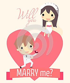 Romance propose couple