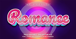 Romance Text Style Effect. Editable Graphic Text Template
