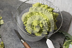 Romanesco Brecol in preparation to be cooked photo