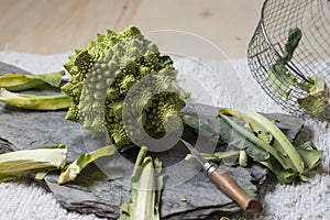 Romanesco Brecol in preparation to be cooked photo