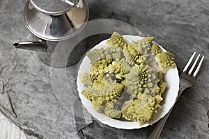 Romanesco Brecol in preparation to be cooked photo