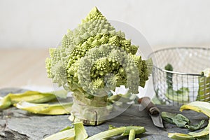 Romanesco Brecol in preparation to be cooked photo